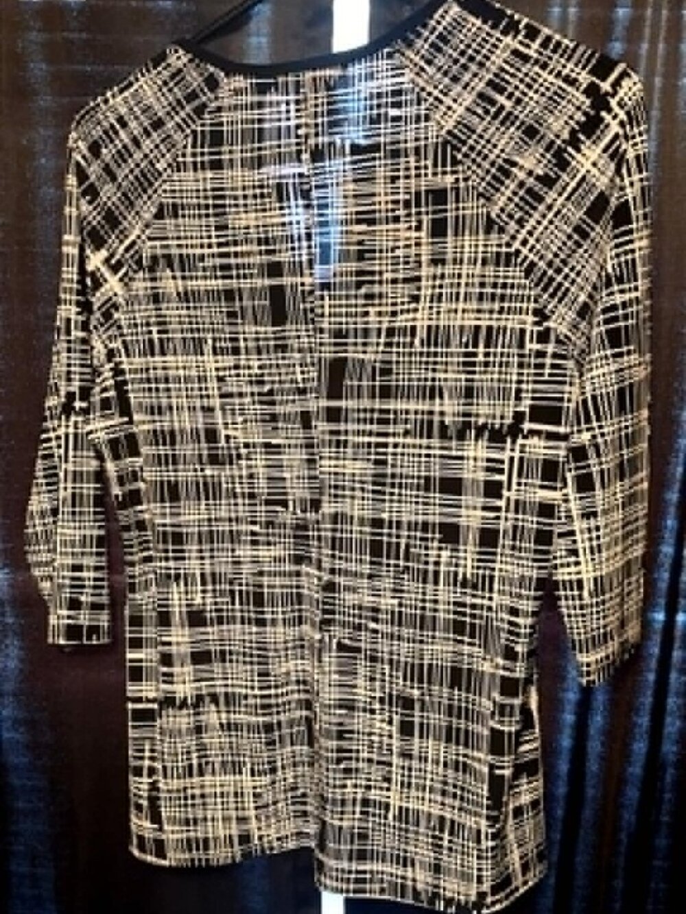susan lawrence black/white very nice pullover top small 3/4 sleeve - Picture 2 of 2